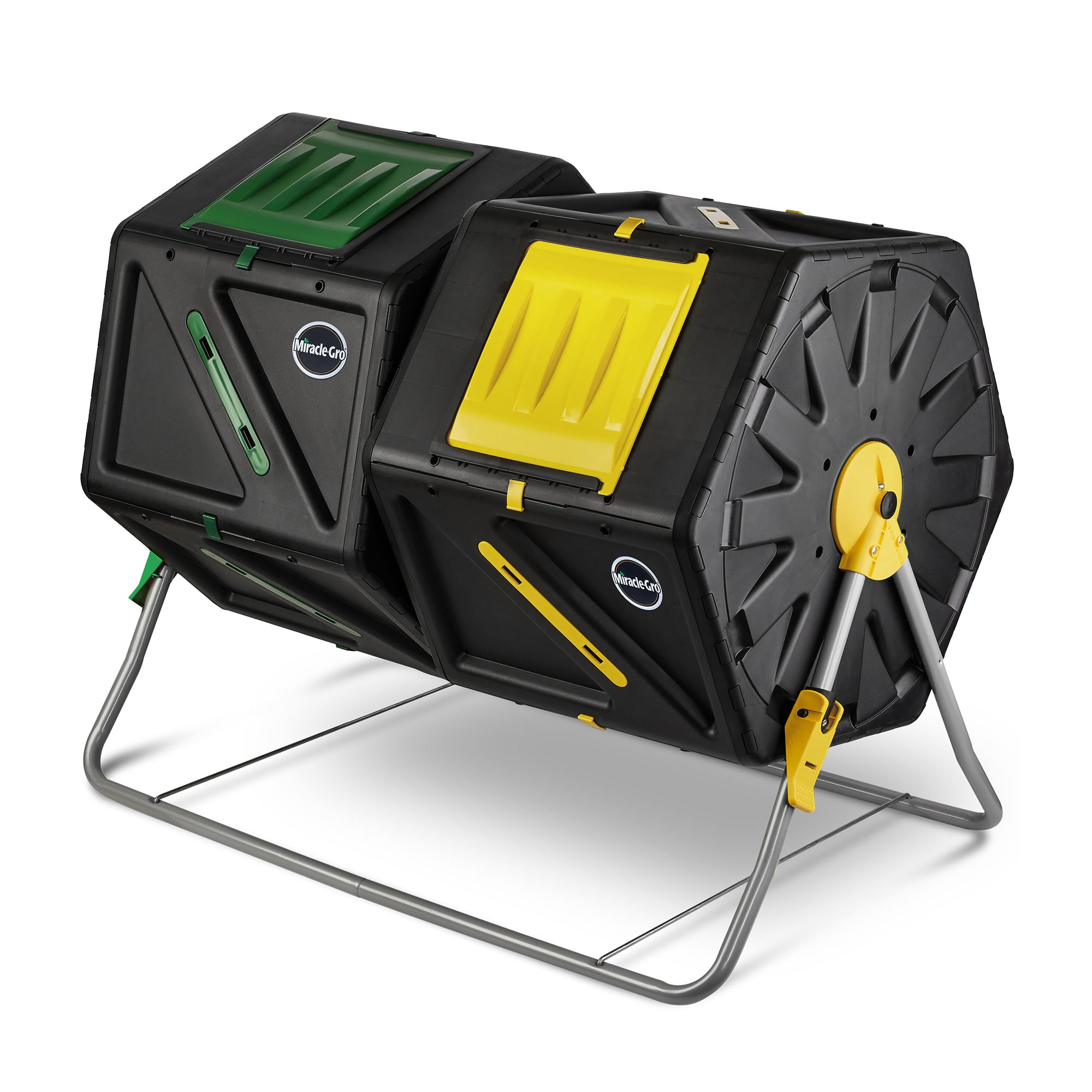 MiracleGro Large Dual Chamber Compost Tumbler EasyTurn, FastWorki